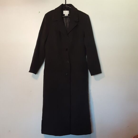 Worthington Trench Coat Womens Wool Blend Gray Buttons Lined Pockets Size 16 EUC - Picture 1 of 8